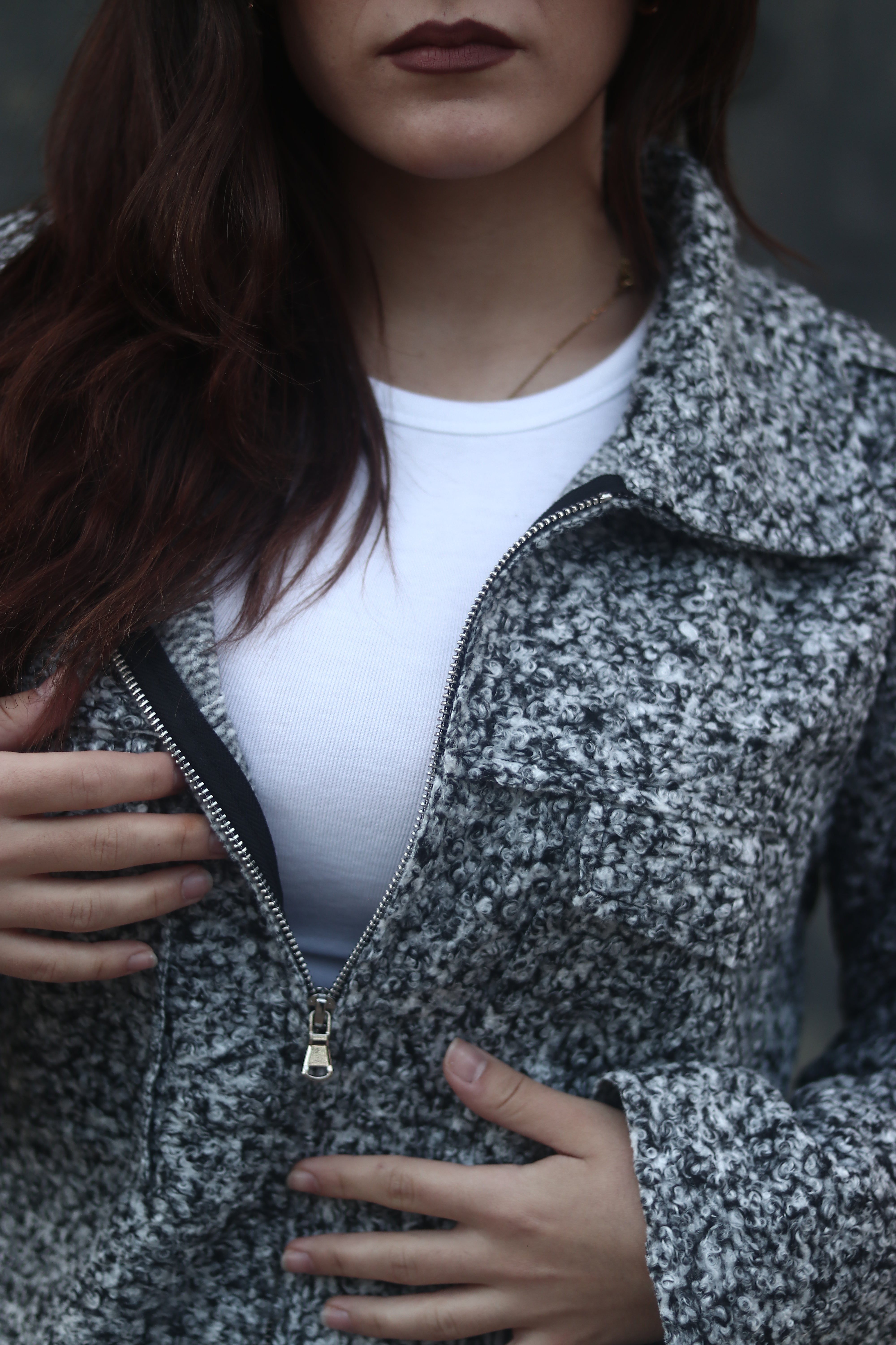 Lima | Chaqueta crop con bolsillos y cremallera